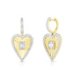 Fluted Emerald Illusion Heart Earrings