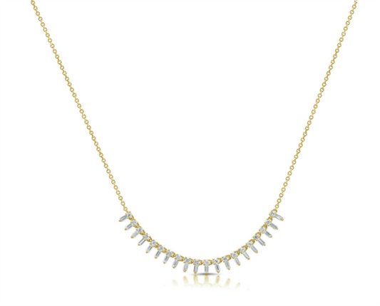 Baguette and Round Diamond Necklace