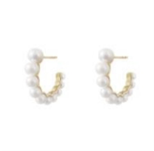 Pair of Pearl Hoop Earrings by Sophie Bille Brahe