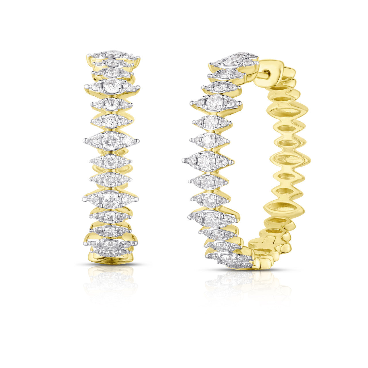 Marquise Illusion Diamond Hoops