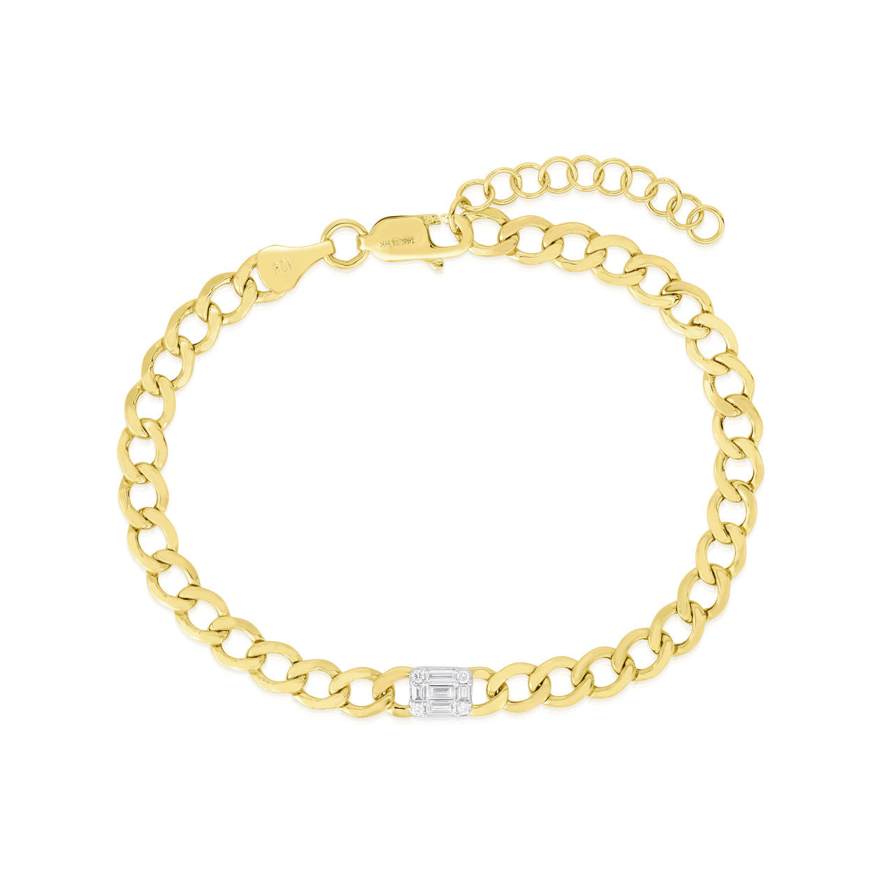 Emerald Illusion Curb Chain Bracelet