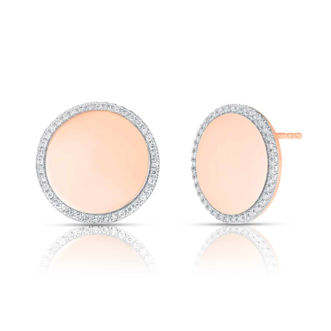 Round Diamond Border Disc Studs