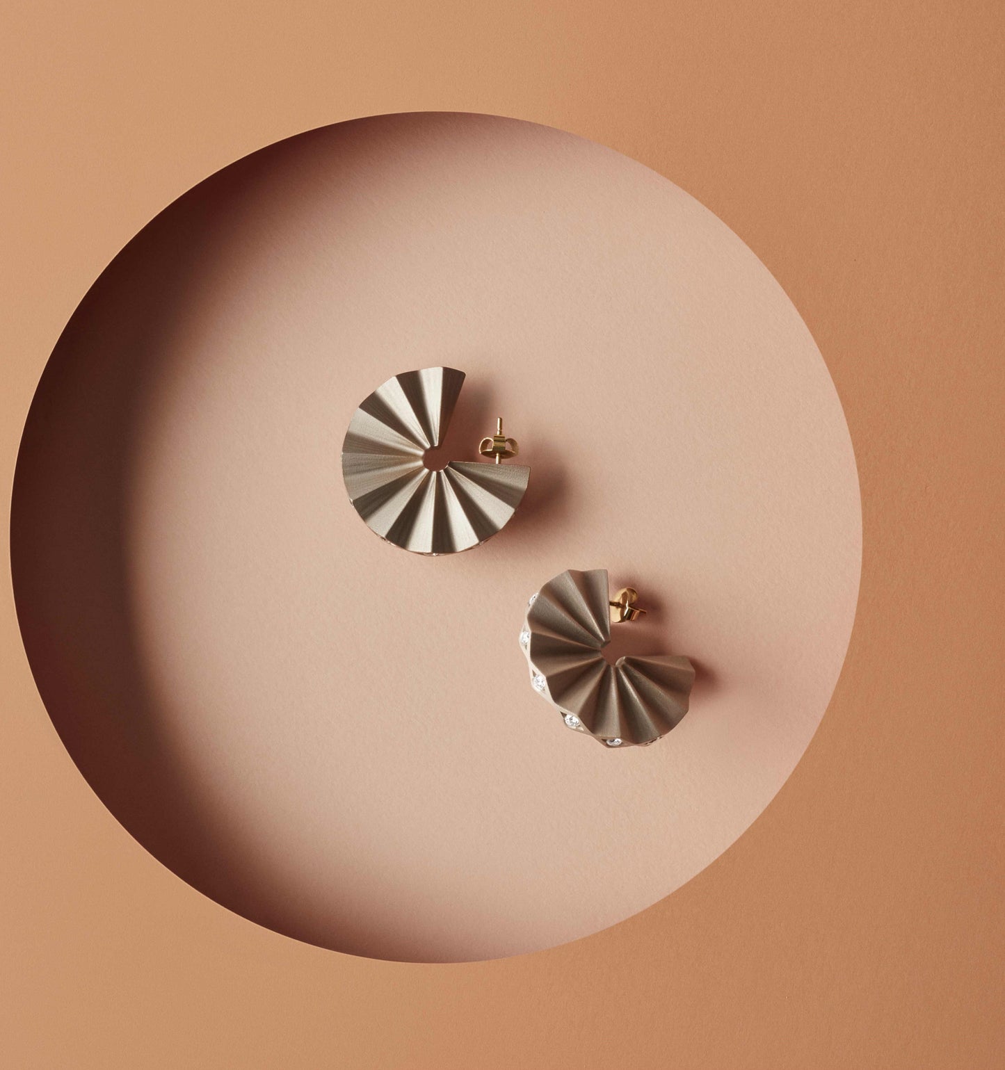 Champagne Mambo Mini Diamond Hoops Earrings