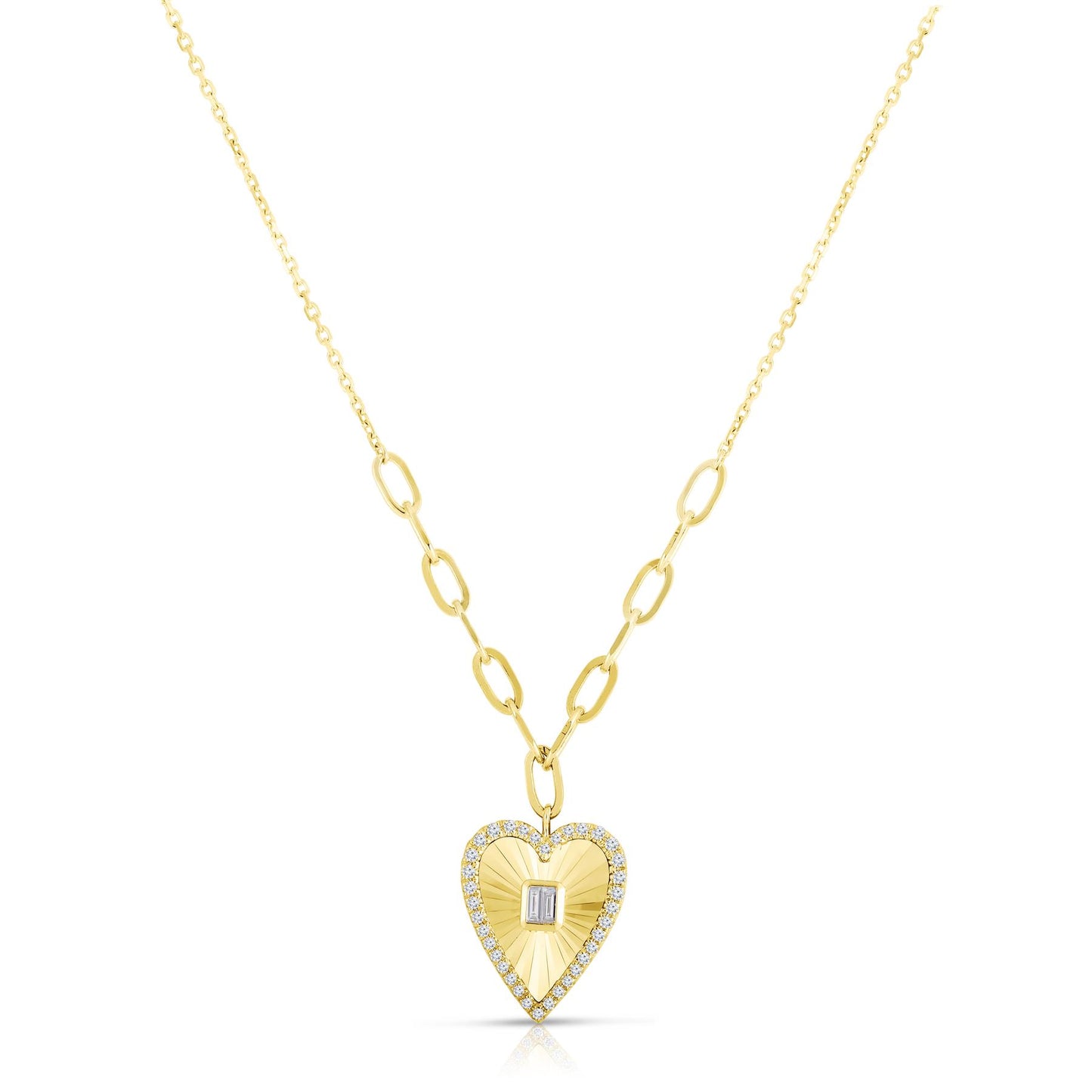 Fluted Heart Necklace