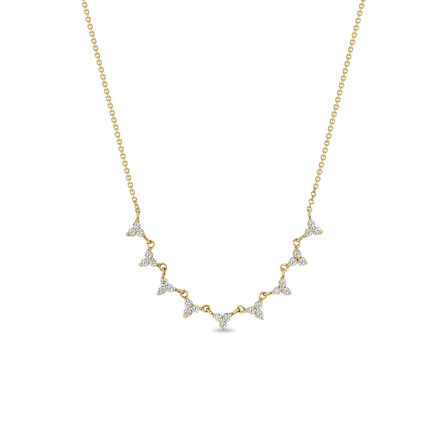 9-Station Diamond Trio Necklace