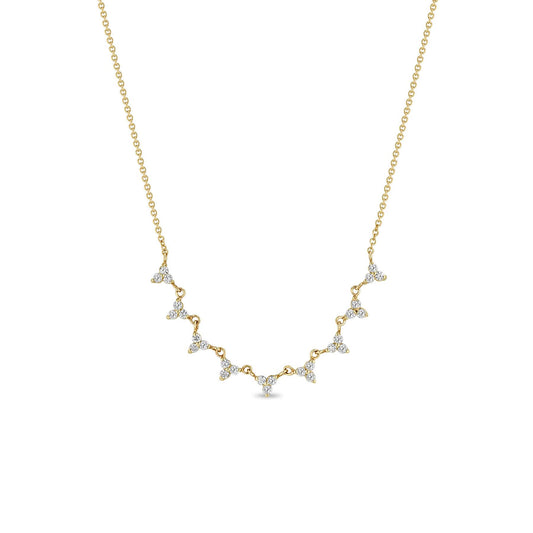 9-Station Diamond Trio Necklace