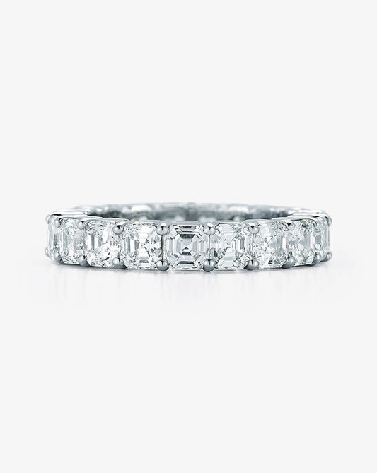 Asscher Cut Eternity Band in Platinum