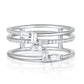 Baguette Waterfall Ring in White Gold