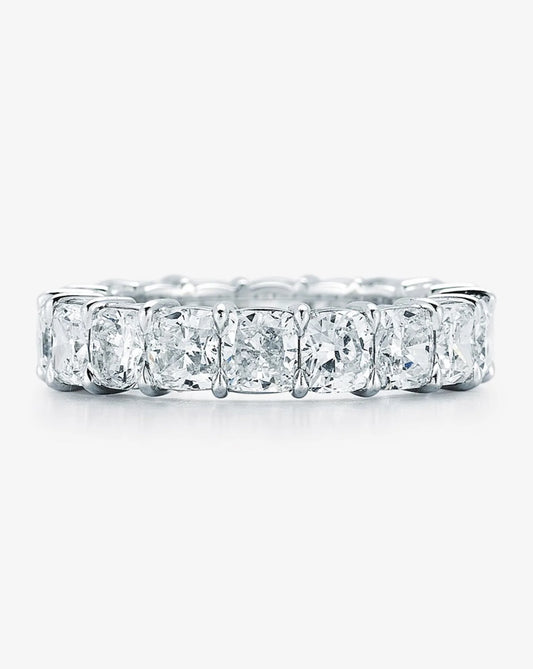 Cushion Cut Eternity Band in Platinum