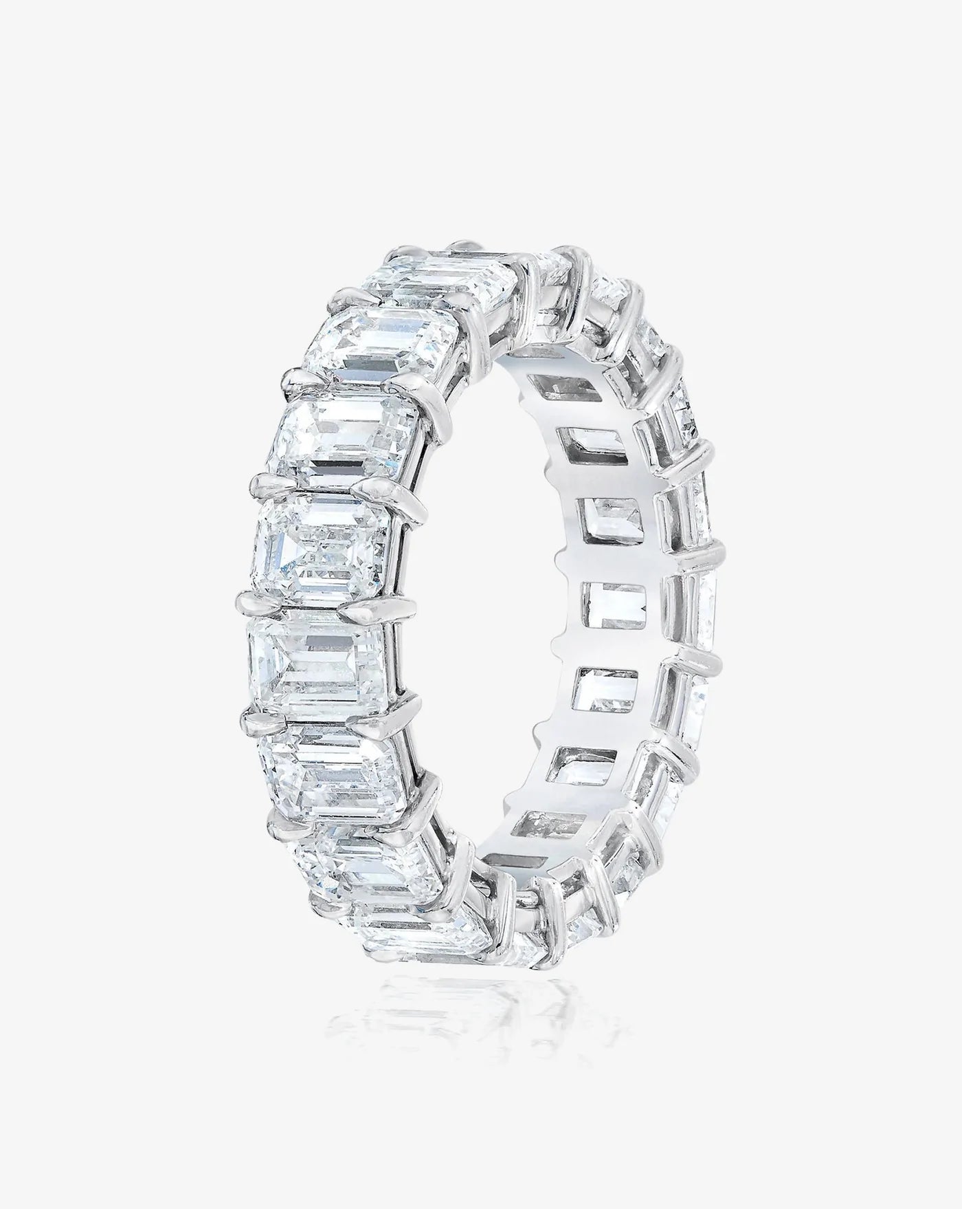 Emerald Cut Eternity Band in Platinum