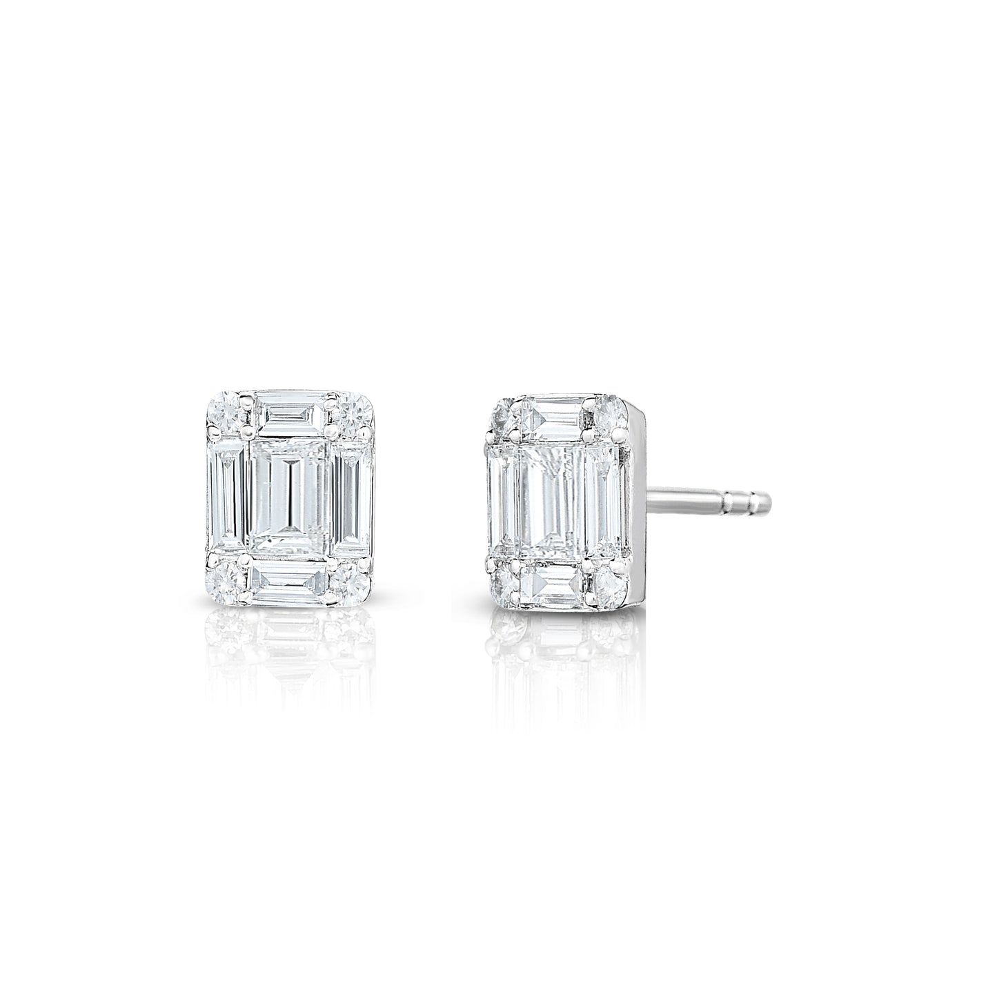 Emerald Illusion Diamond Studs