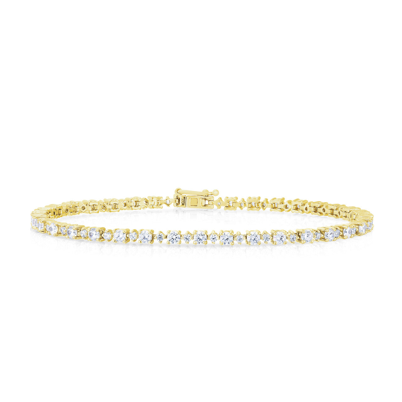 Every Other Round Diamond Tennis Bracelet in Yellow Gold