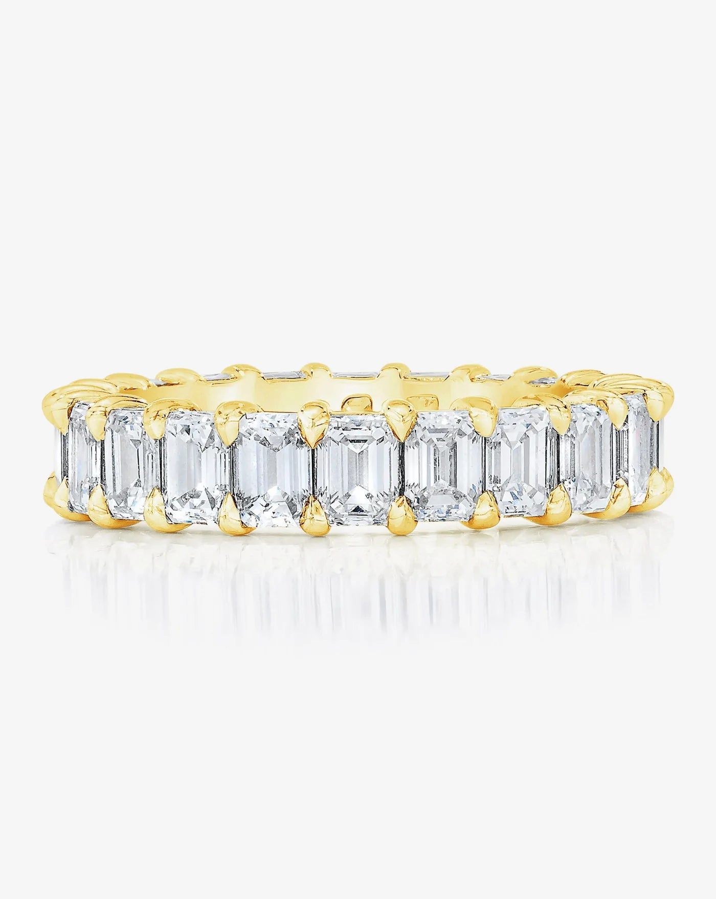 Petite Emerald Cut Eternity Band 14K Yellow Gold