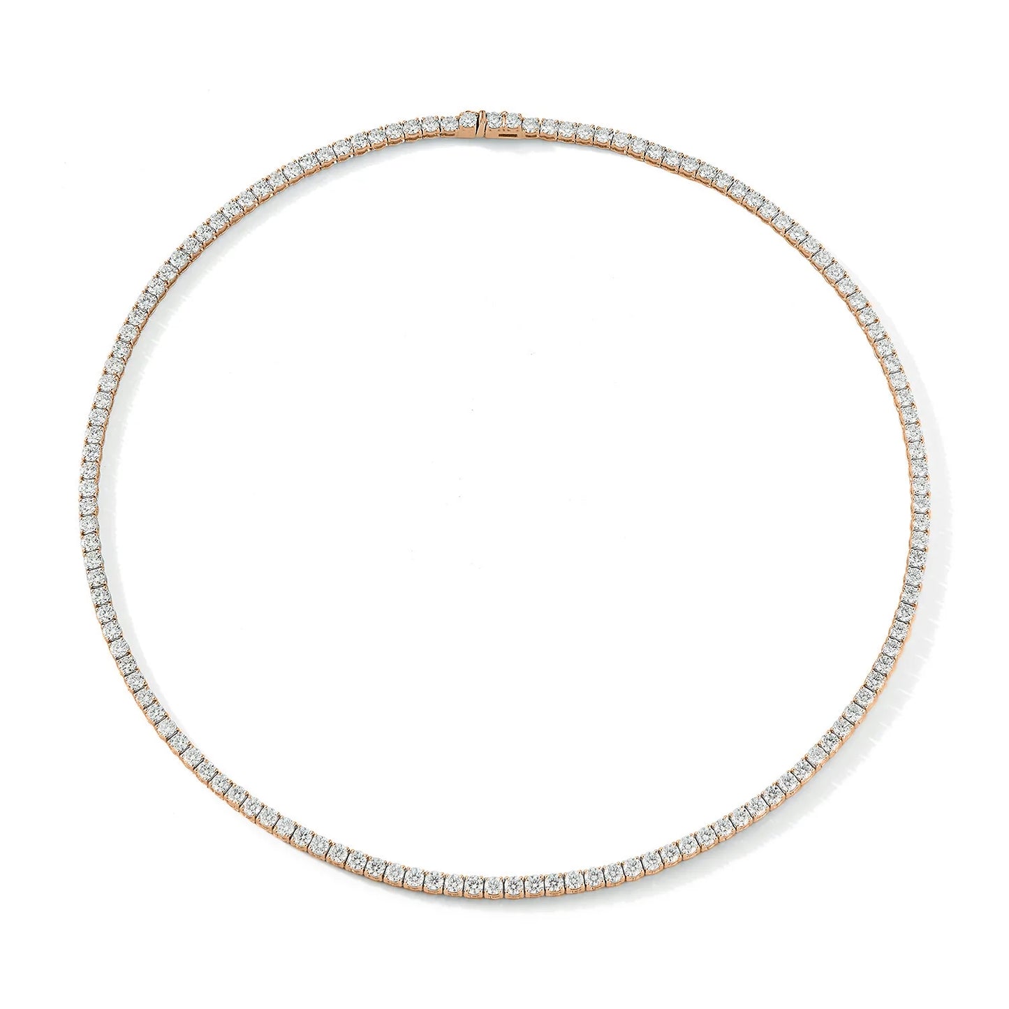 Diamond Tennis Necklace in 14K Rose Gold