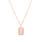 Fluted Baguette and Pave Diamond Pendant in 14K Rose Gold