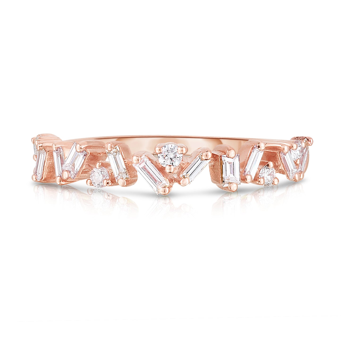 Mixed Shape Diamond Ring in 14K Rose Gold