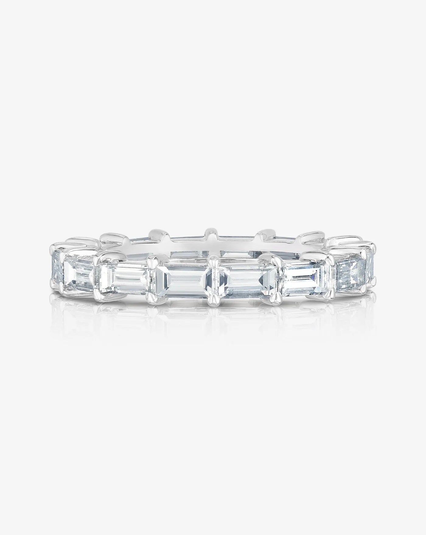Sideways Baguette Eternity Band in Platinum