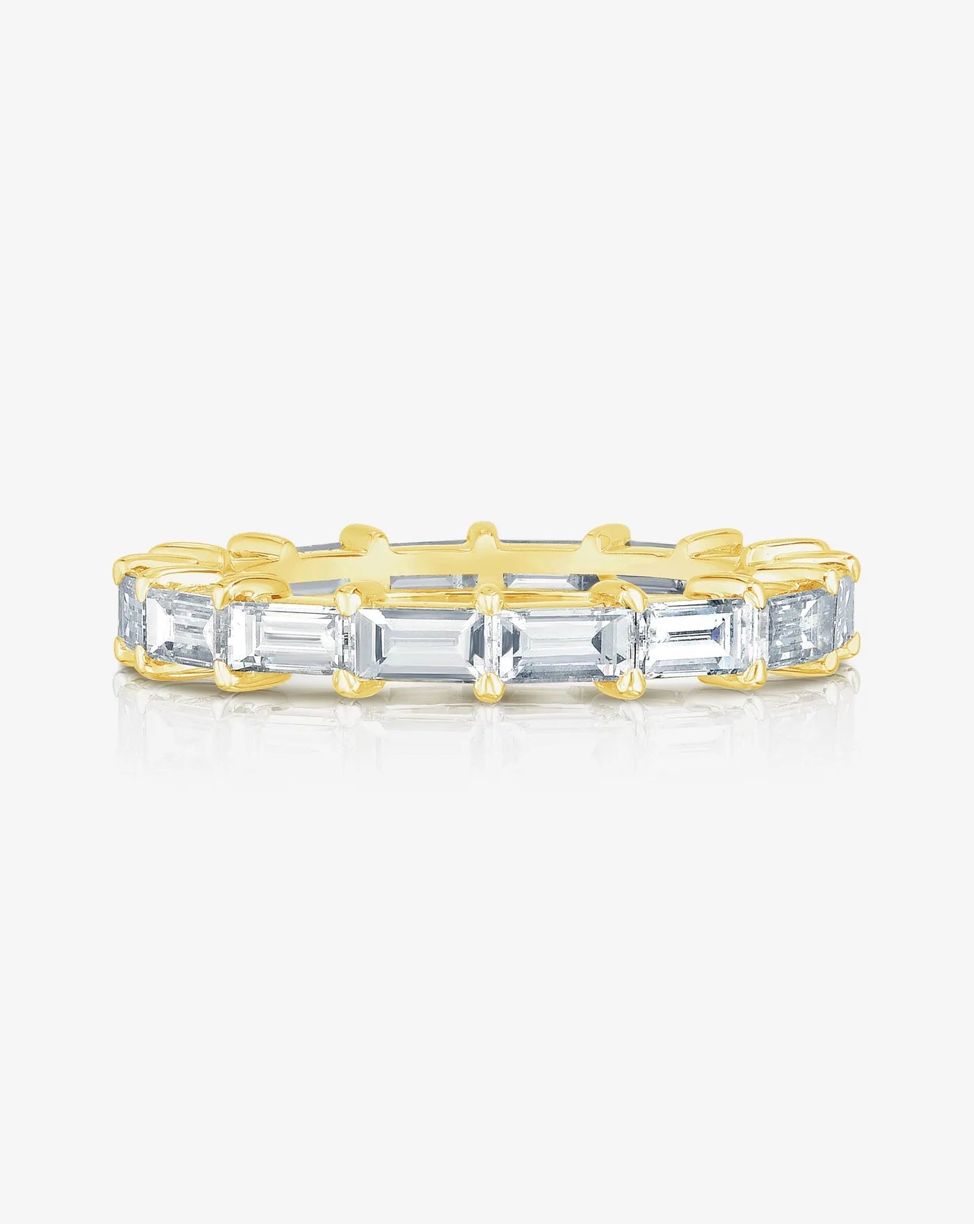Sideways Baguette Eternity Band in 14K Yellow Gold