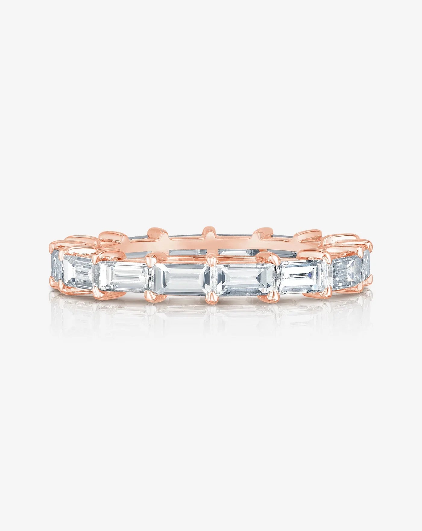 Sideways Baguette Eternity Band in 14K Rose Gold