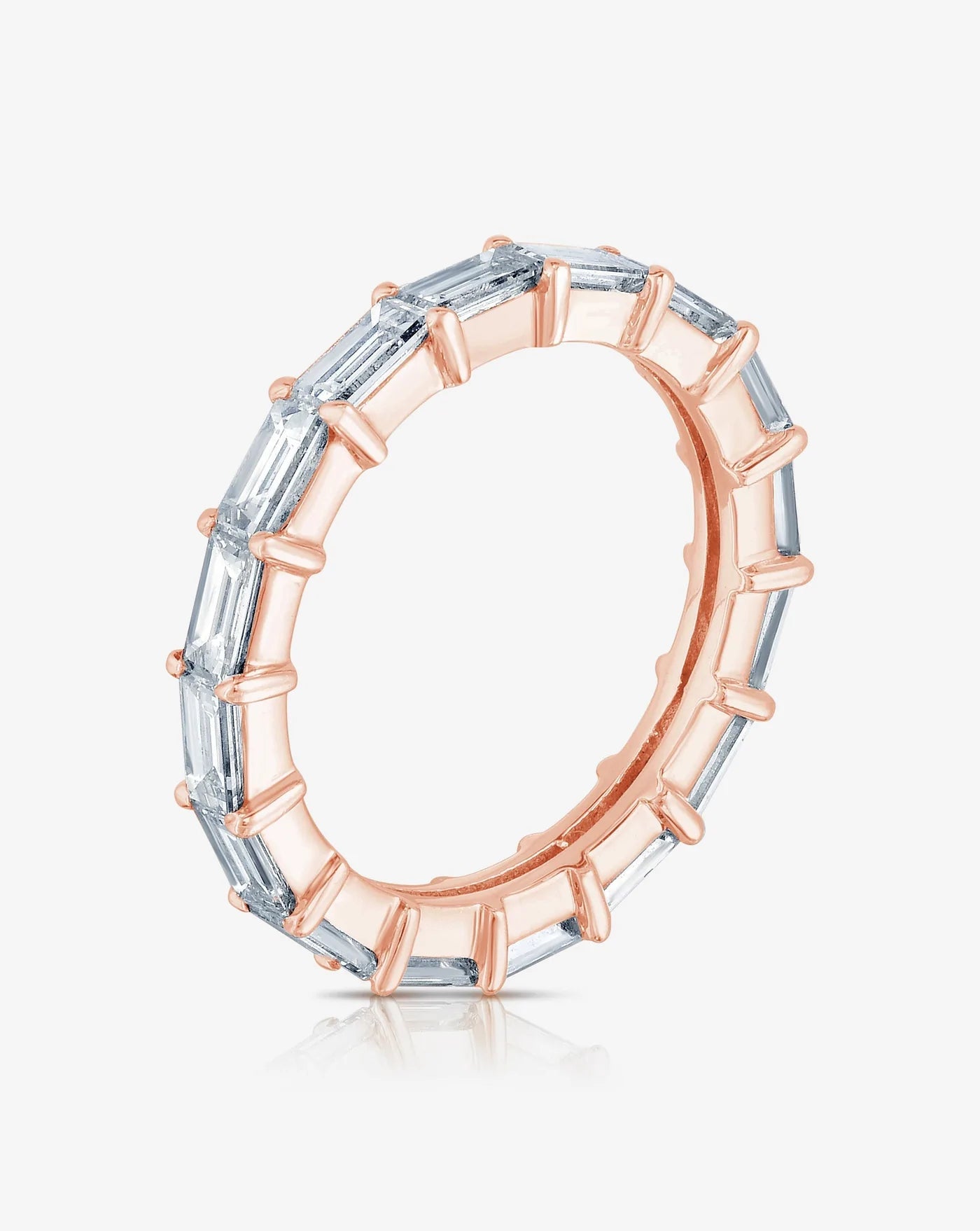 Sideways Baguette Eternity Band in 14K Rose Gold