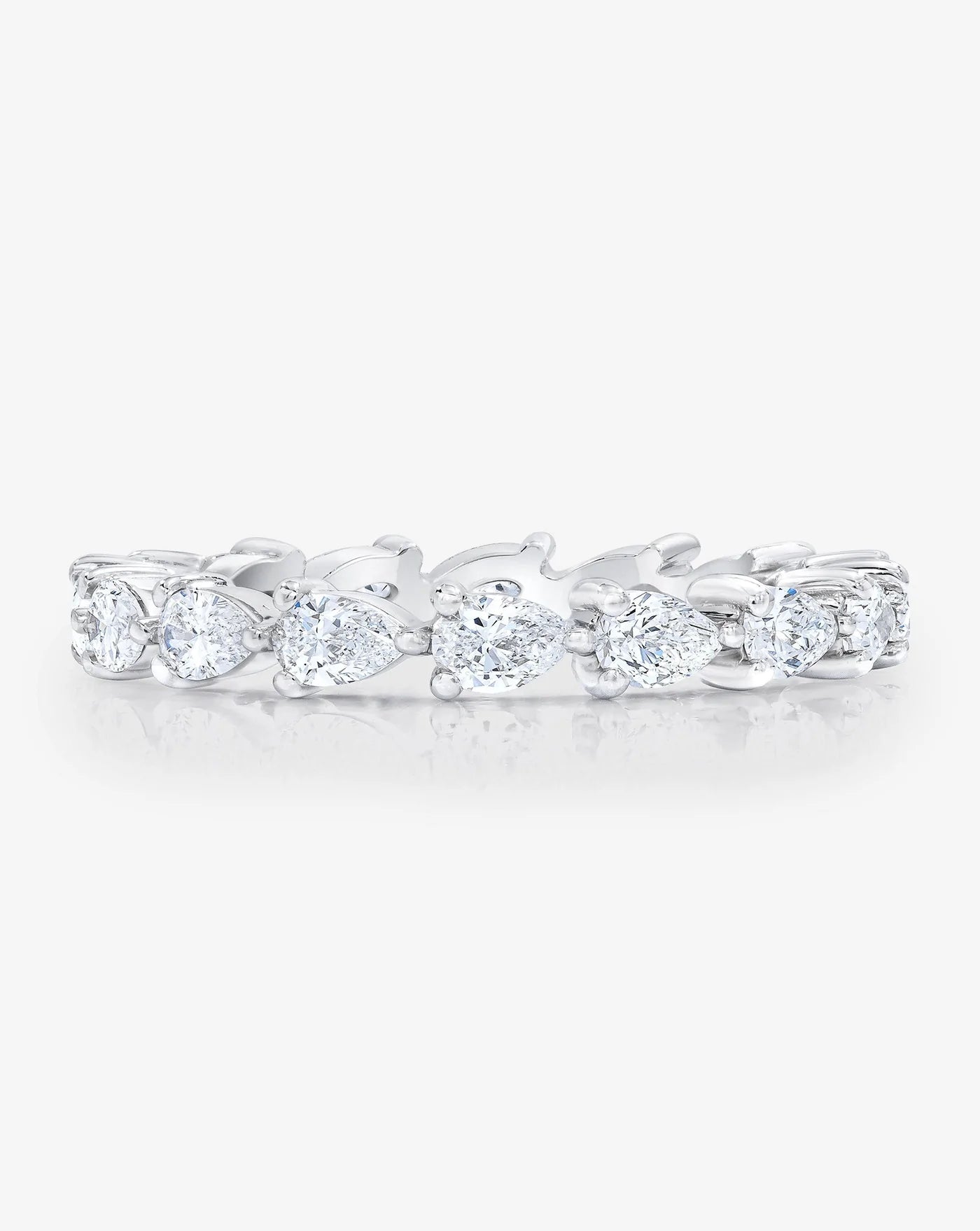 Sideways Pear Eternity Band in Platinum