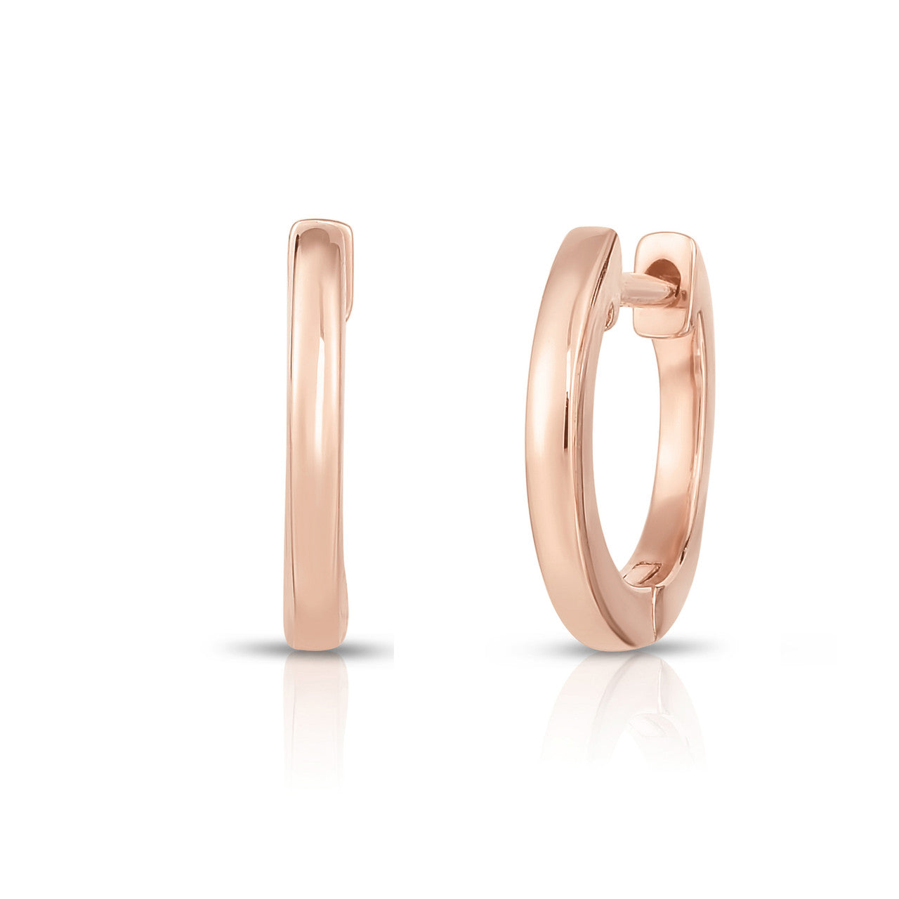 Gold Huggies in Rose Gold