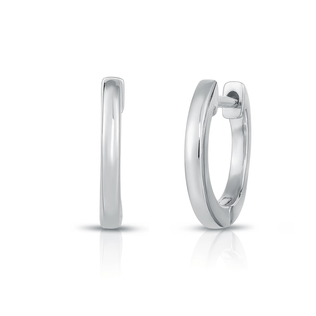 Gold Huggies in White Gold