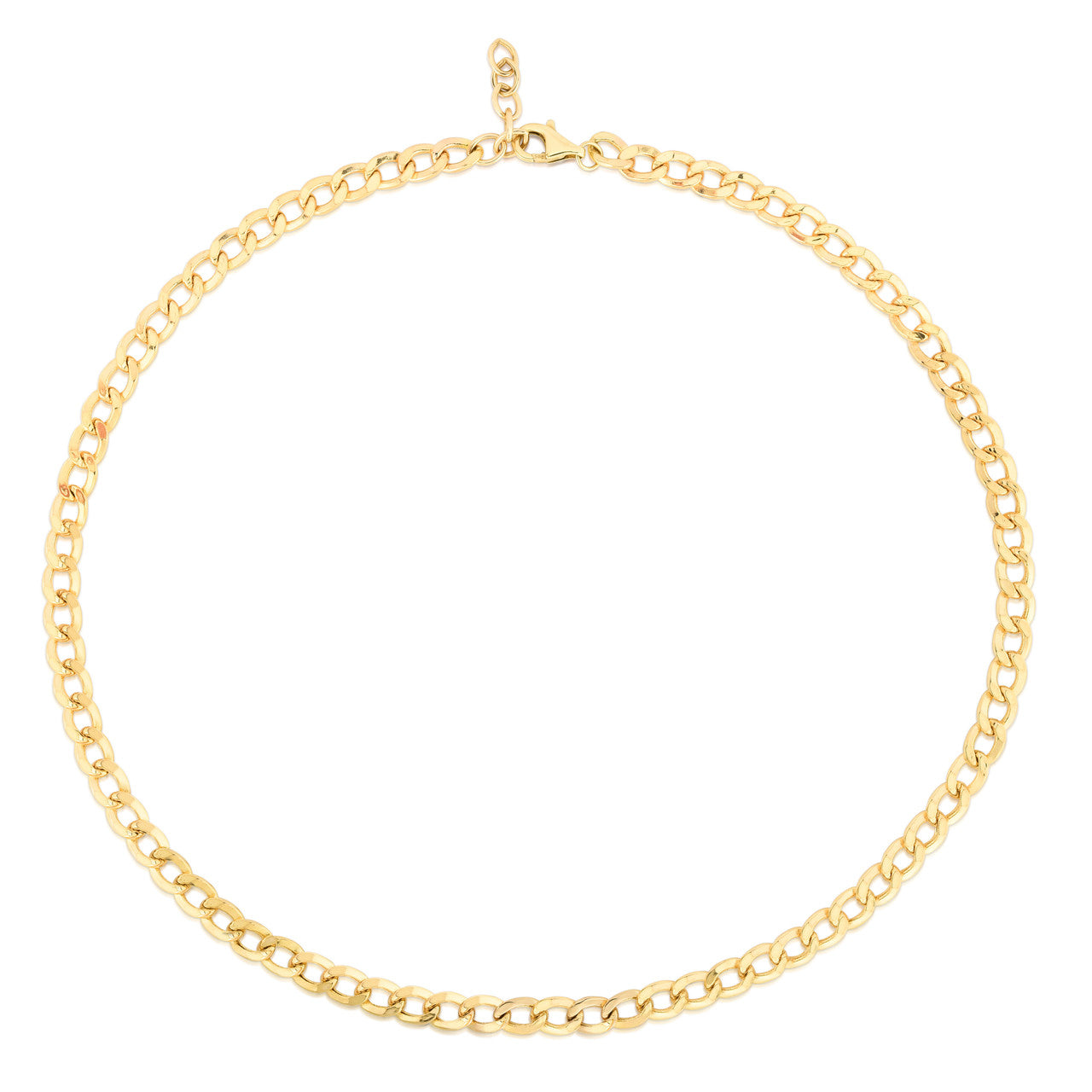 TriBeCa Curb Chain Necklace in Yellow Gold