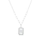 Fluted Baguette and Pave Diamond Pendant in 14K White Gold