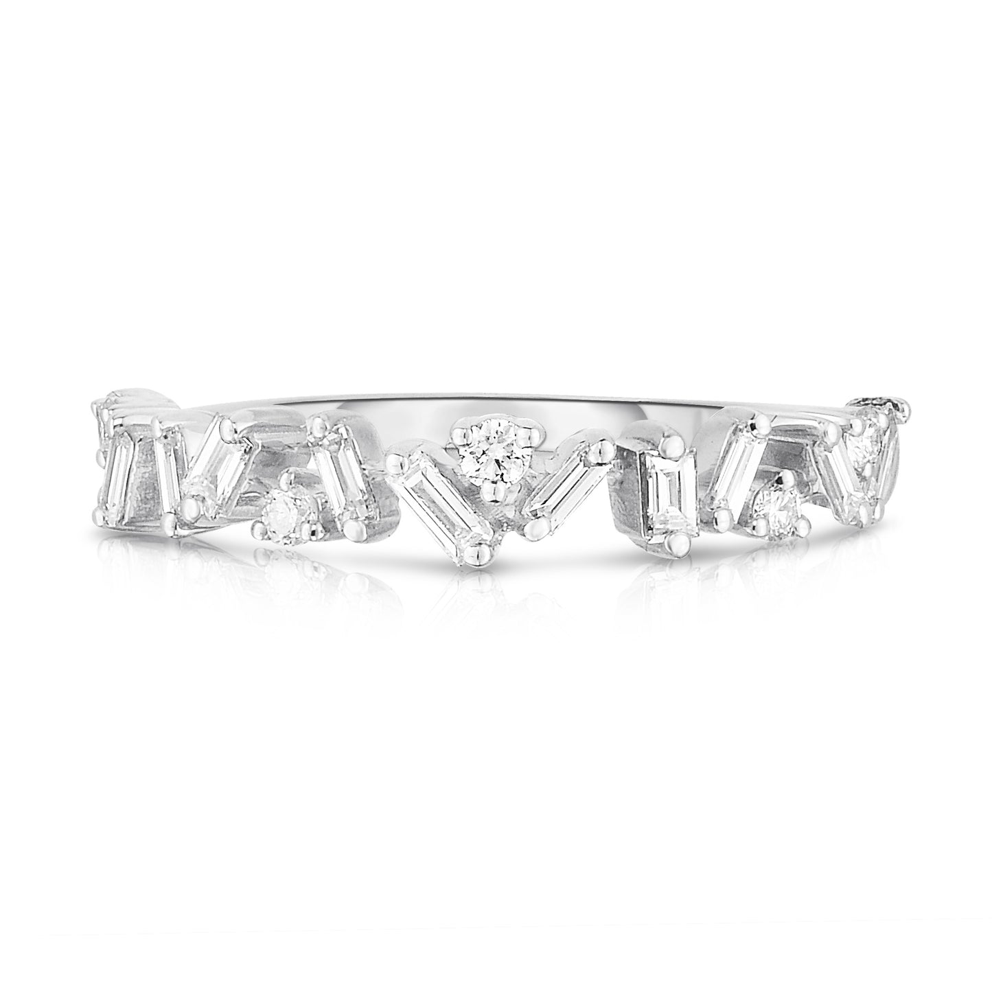 Mixed Shape Diamond Ring in 14K White Gold