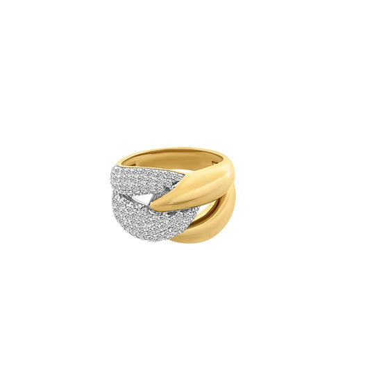 Diamond Twist Knot Ring