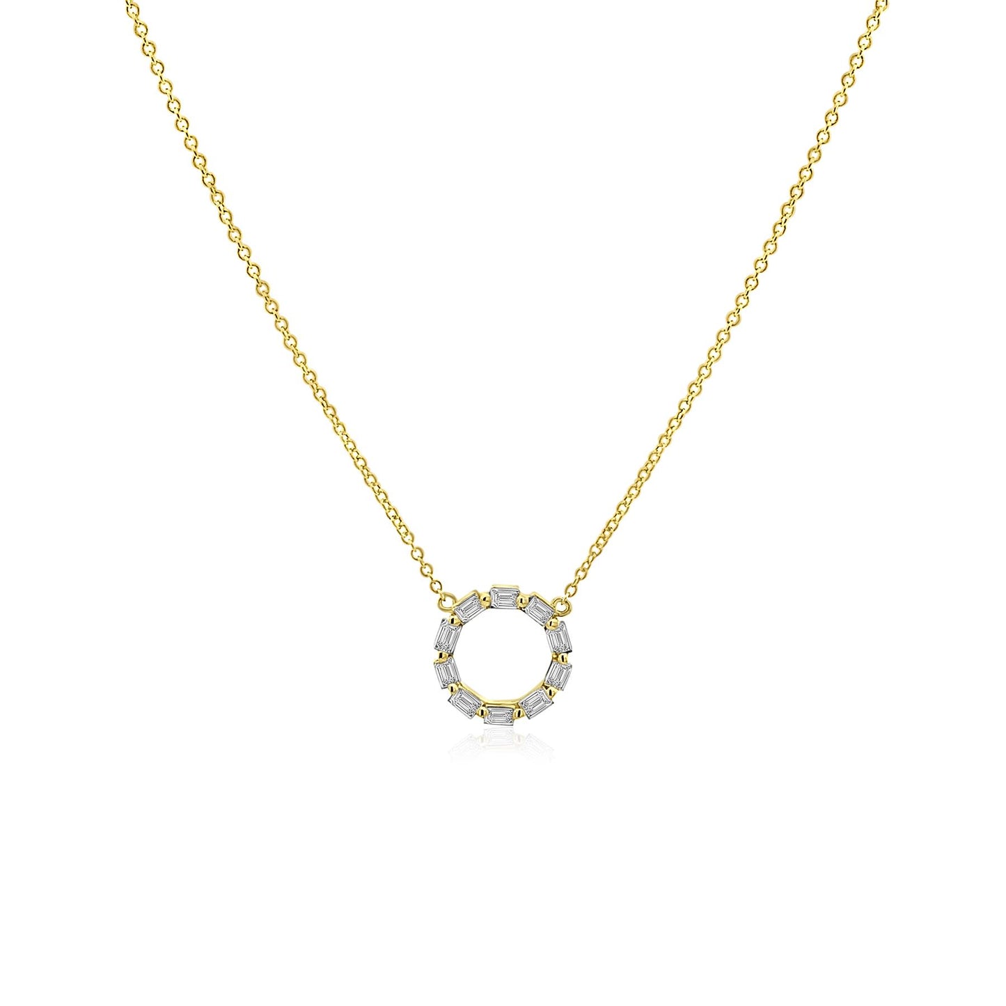 Open Diamond Circle Necklace