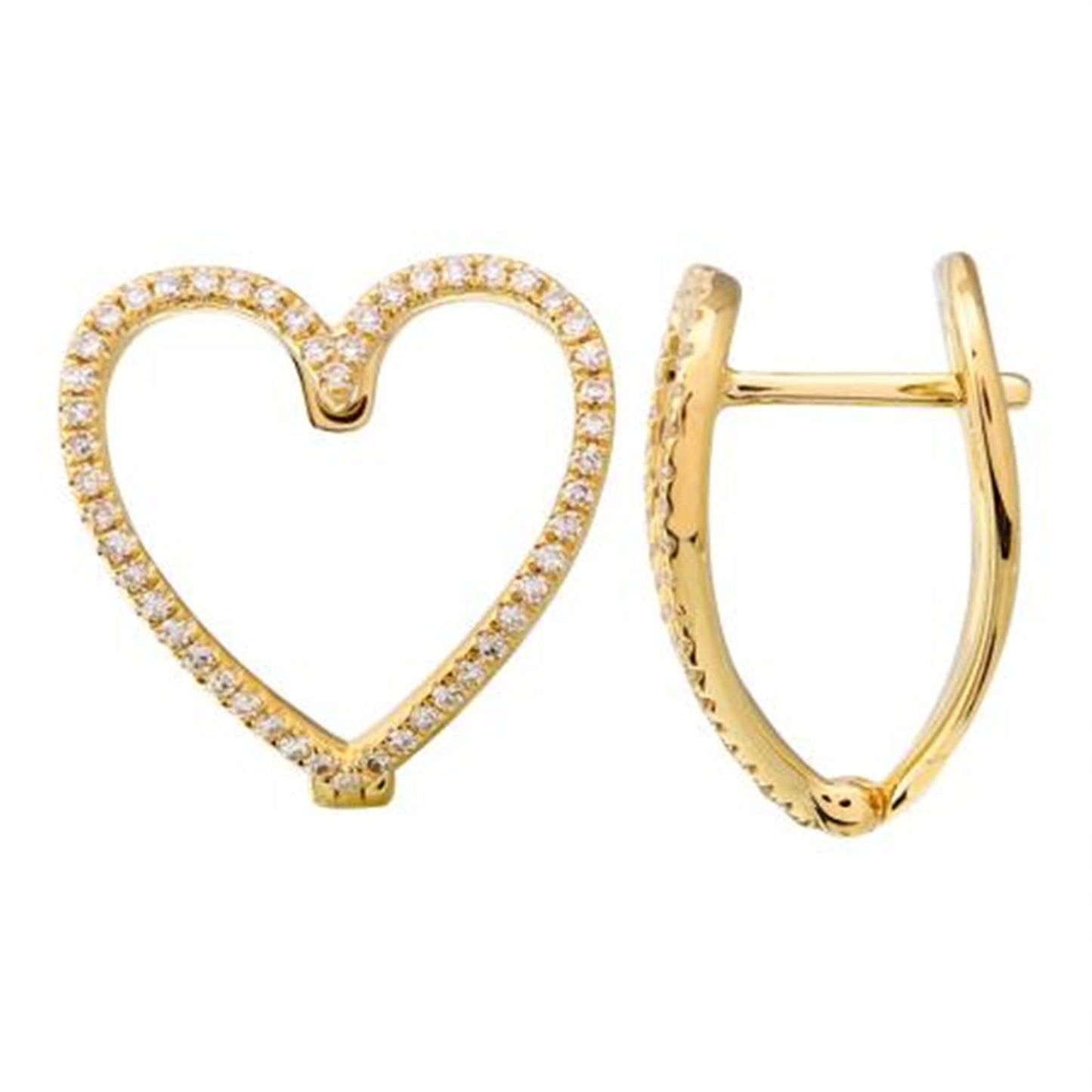 Diamond Heart Hoops