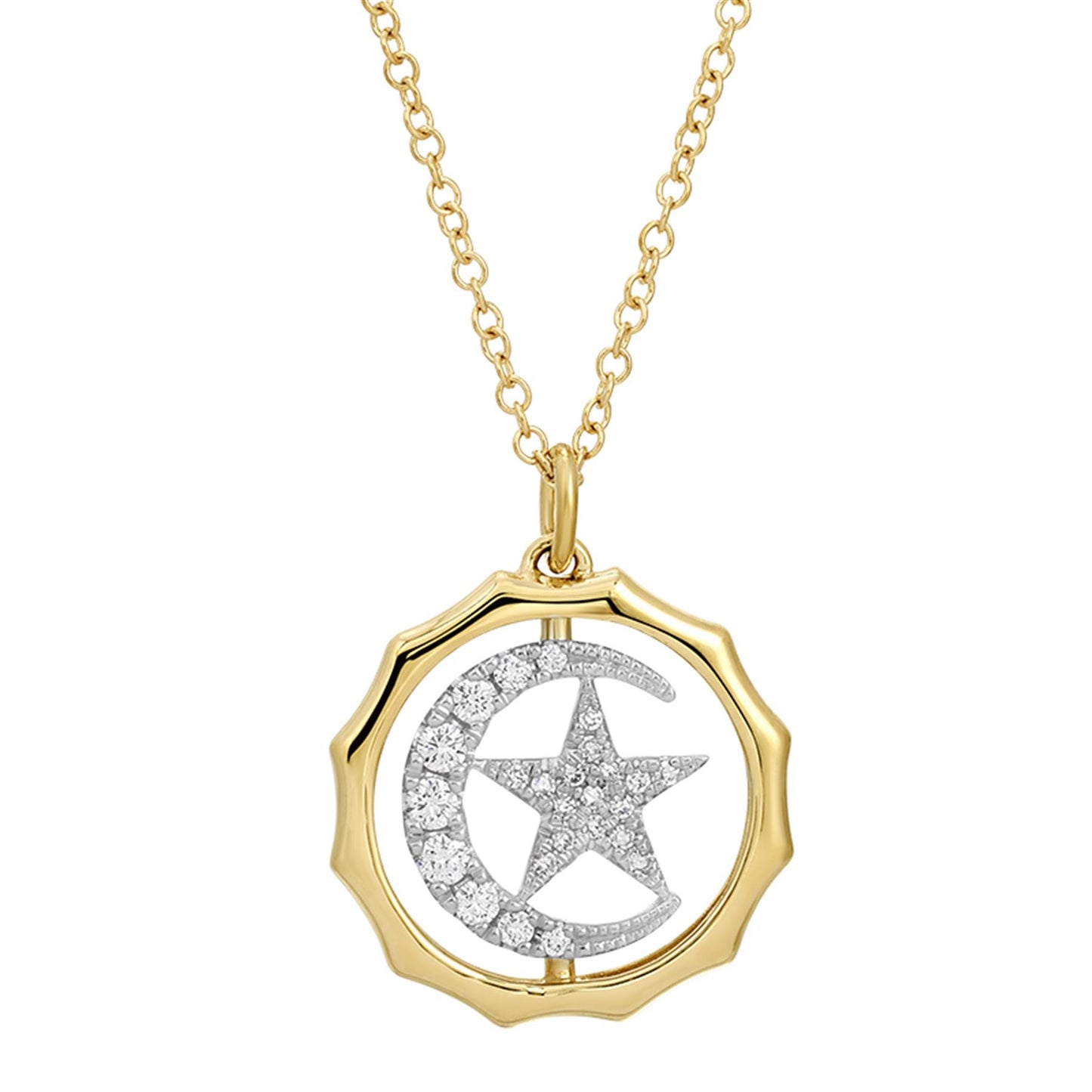 Sun & Moon Diamond Necklace