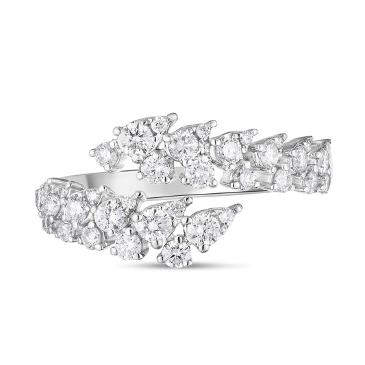 Pear and Round Diamond Bypass Ring