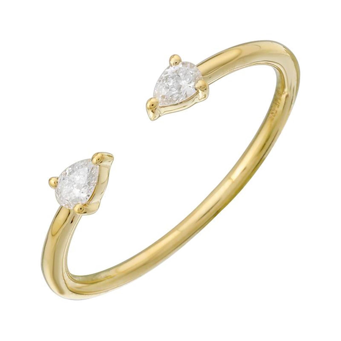 Open Pear Diamond Ring