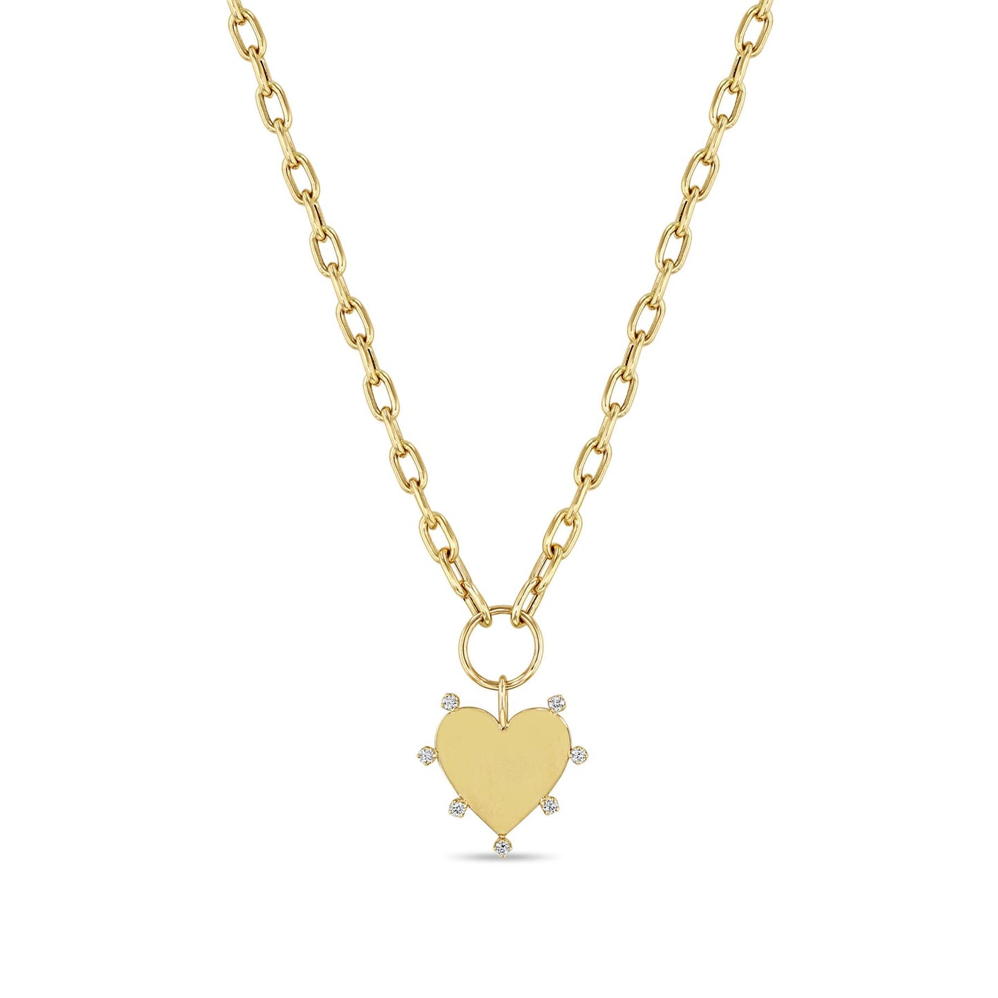 Diamond Border Heart Necklace