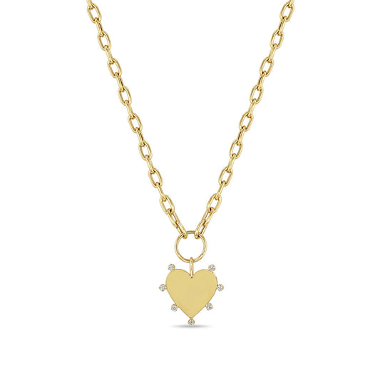 Diamond Border Heart Necklace