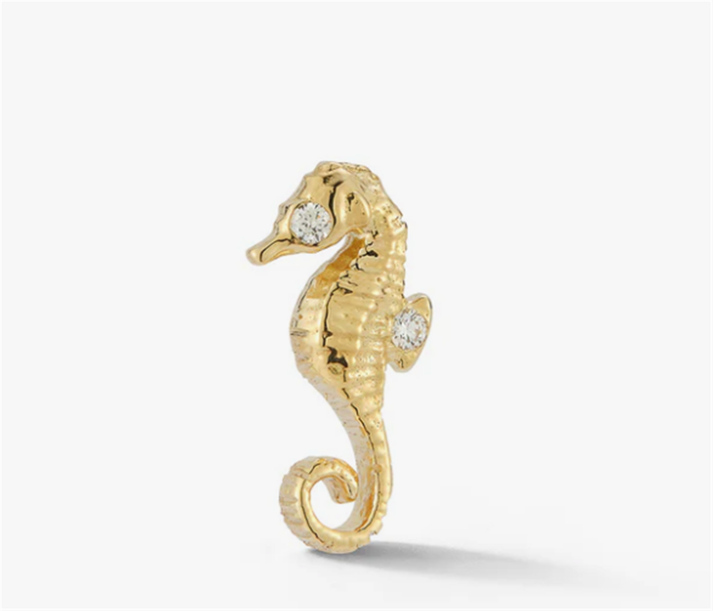 Single Diamond Seahorse Stud