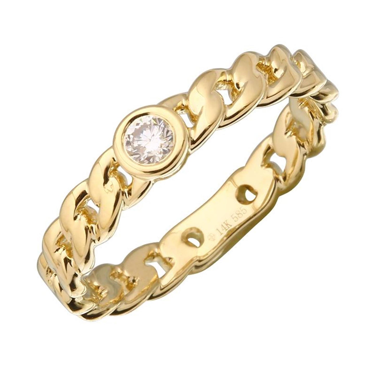 Chain Link Diamond Ring