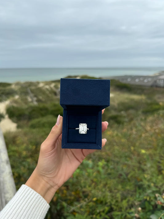 10 Carat Emerald Cut Engagement Ring