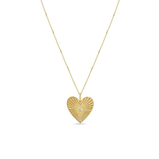 Radiant Heart Diamond Medallion Necklace