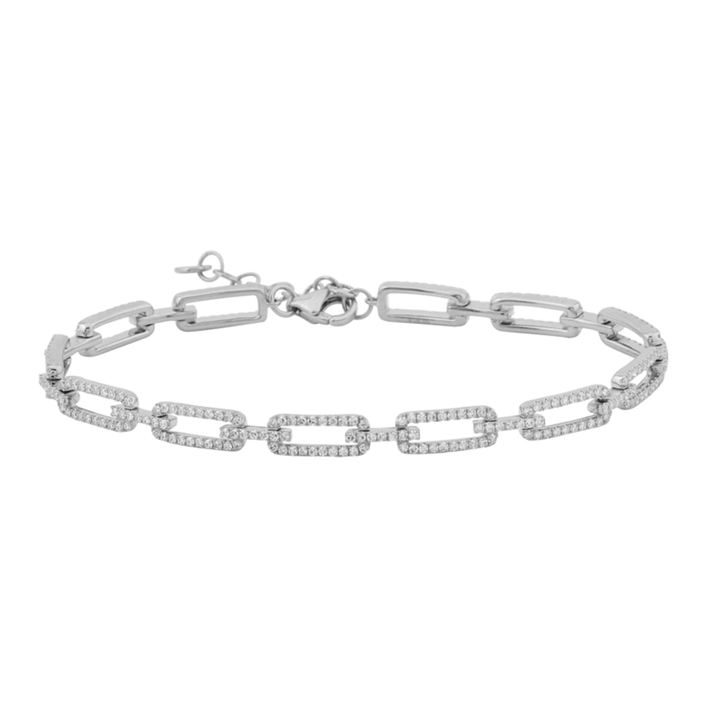 Elongated Diamond Link Bracelet