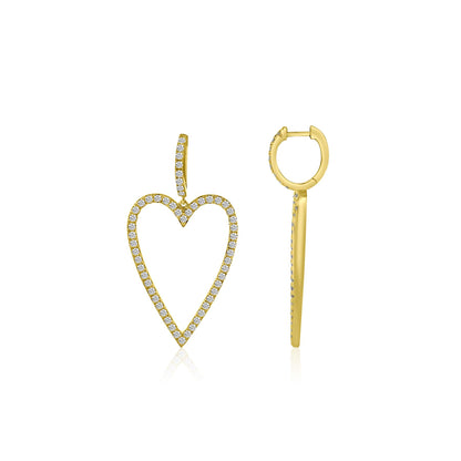 Open Heart Diamond Pavé Earrings
