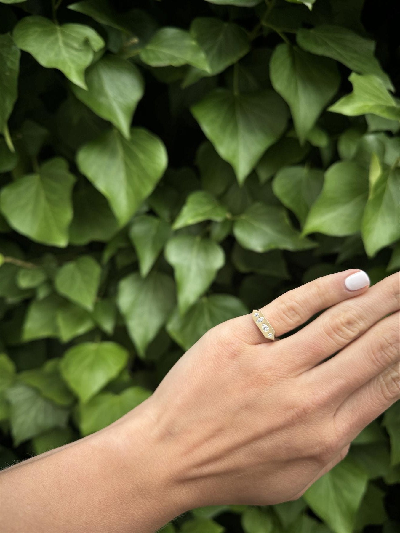 Multi-Diamond Signet Pinky Ring