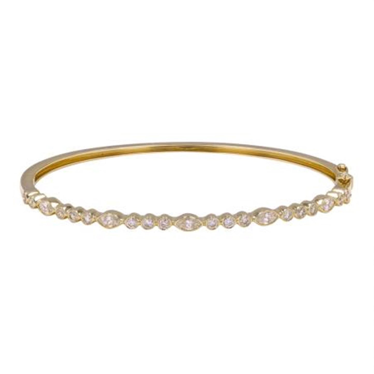 Pear and Round Diamond Bangle