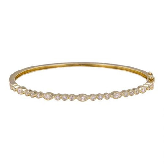 Pear and Round Diamond Bangle