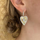 Fluted Emerald Illusion Heart Earrings