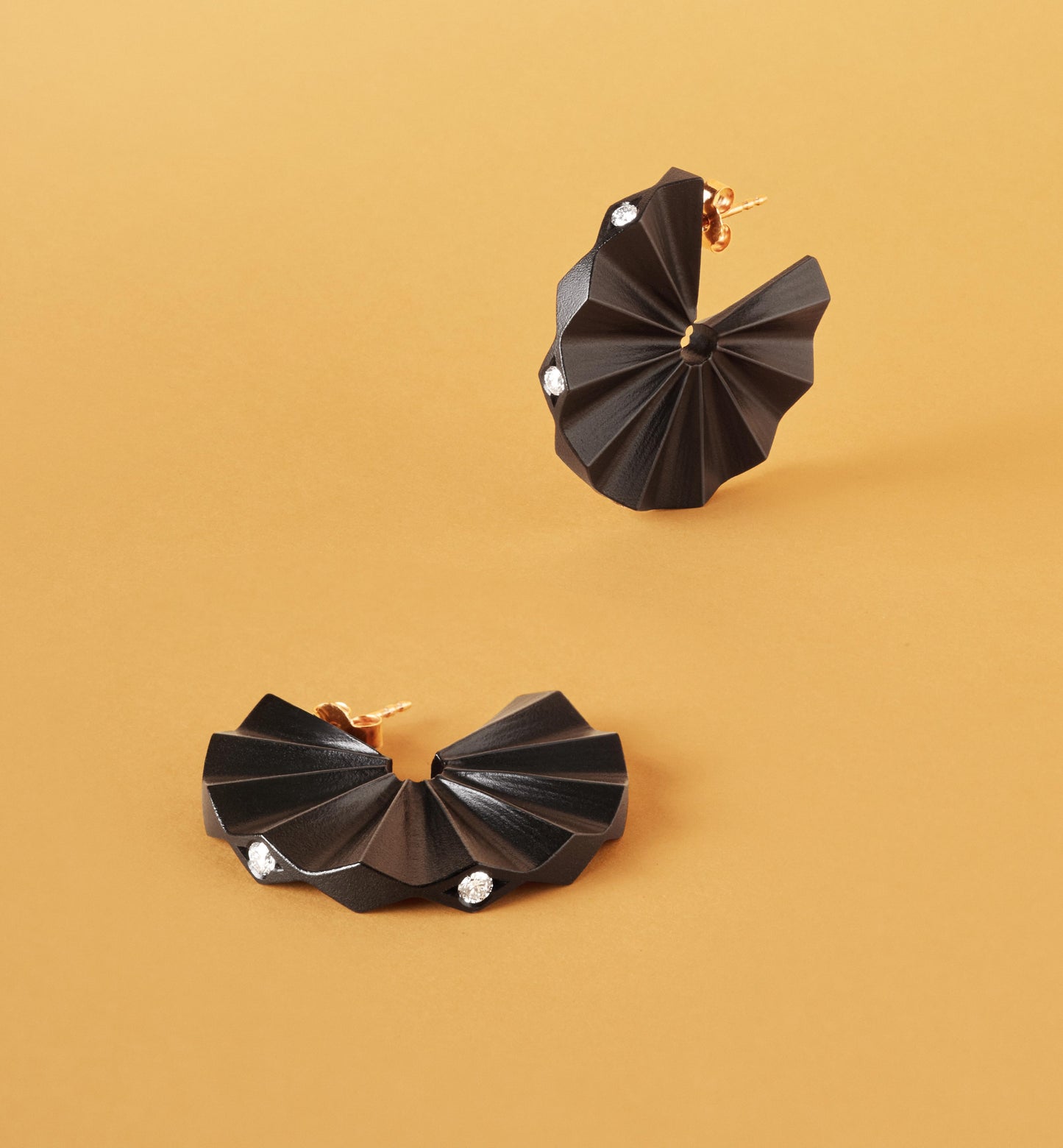 Black Mambo Mini Diamond Hoop Earrings