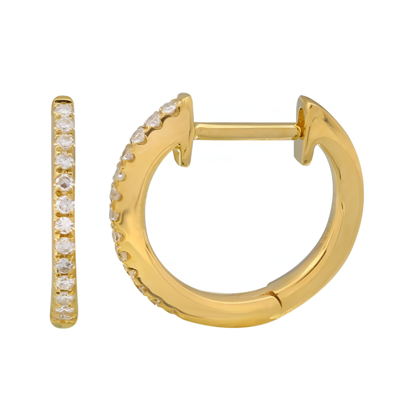 Dainty Diamond Huggie Hoops